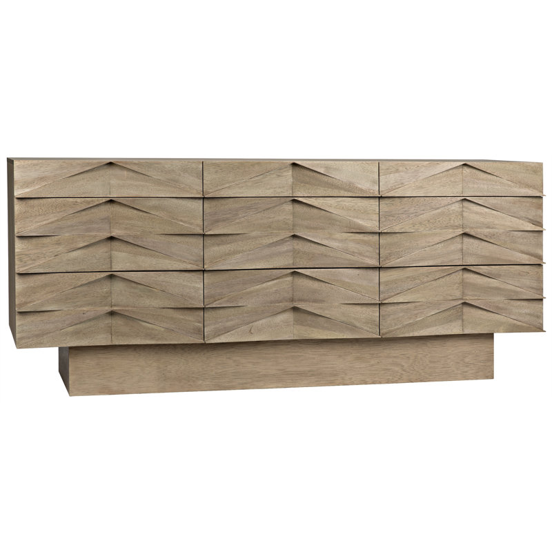 Drake 75'' W Solid Wood Sideboard, Washed Walnut