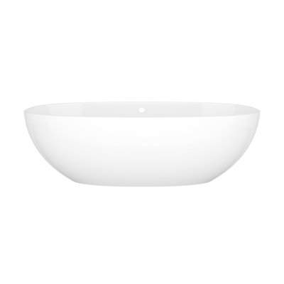 Barcelona 70-1/4" x 33-5/8" Freestanding Soaking Bathtub in Volcanic Limestone with Overflow Hole