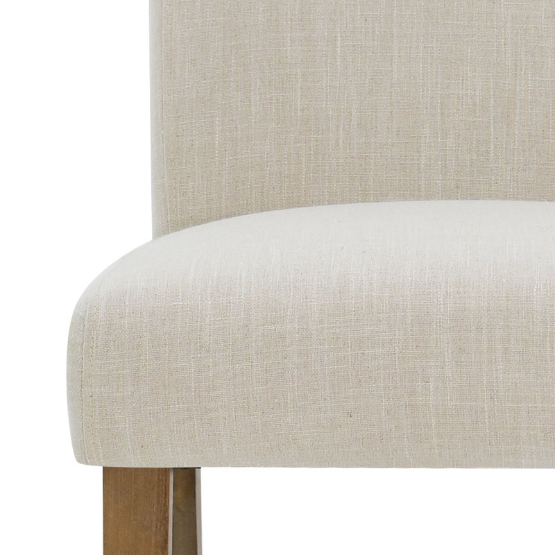 Chaise de salle à manger rembourrée en lin 18,5 po (ensemble de 8), Beige