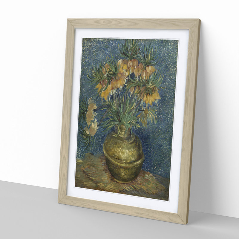 Imperial Fritillaries by Vincent Van Gogh - Picture Frame Painting, 65cm H x 48cm W x 2cm D, Oak Framed