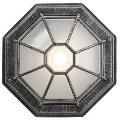 Gabriella Traditional Hexagonal Die-Cast Aluminium Flush Ceiling Porch Light Fitting