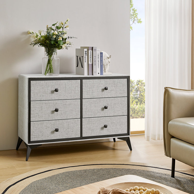 Commode rembourrée 6 tiroirs Alonso