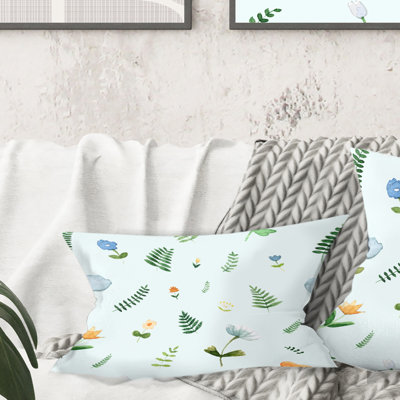 Coussin rétro à motif floral rétro Mid-Century