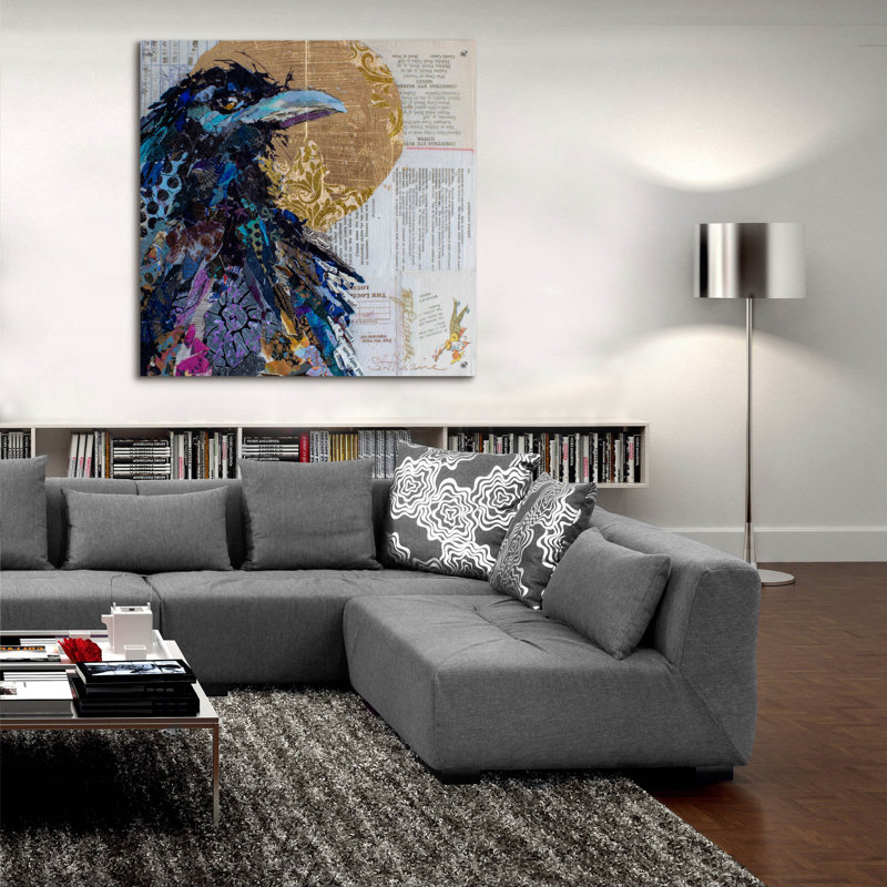 Art mural épique «Raven 7» par St. Hilaire Elizabeth, H 36 po x l 36 po x P 0,2 po
