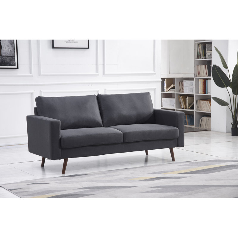 Jaimelynn Upholstered 71'' Sofa, Dark Gray Polyester