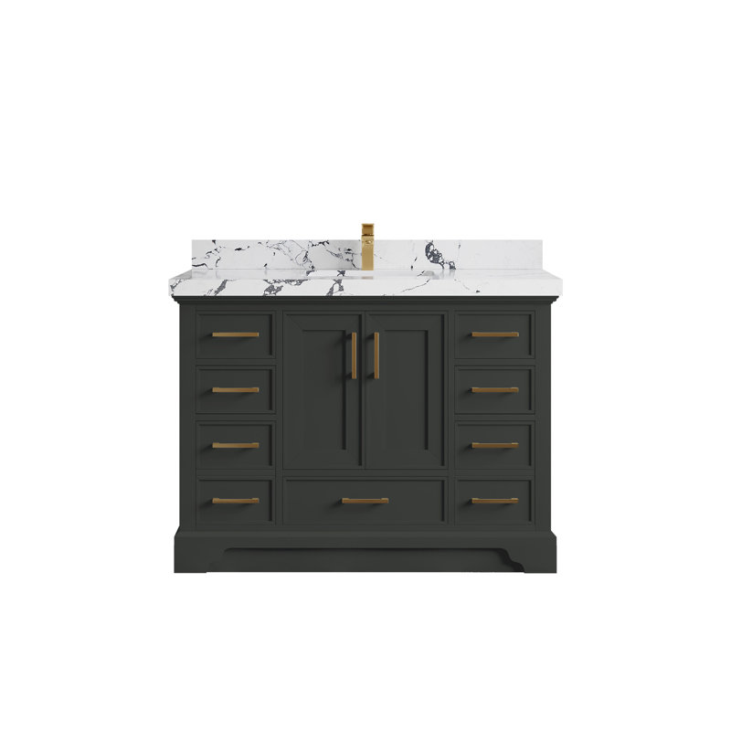 Charlotte 48'' Single Bathroom Vanity with Top, Viola Night
