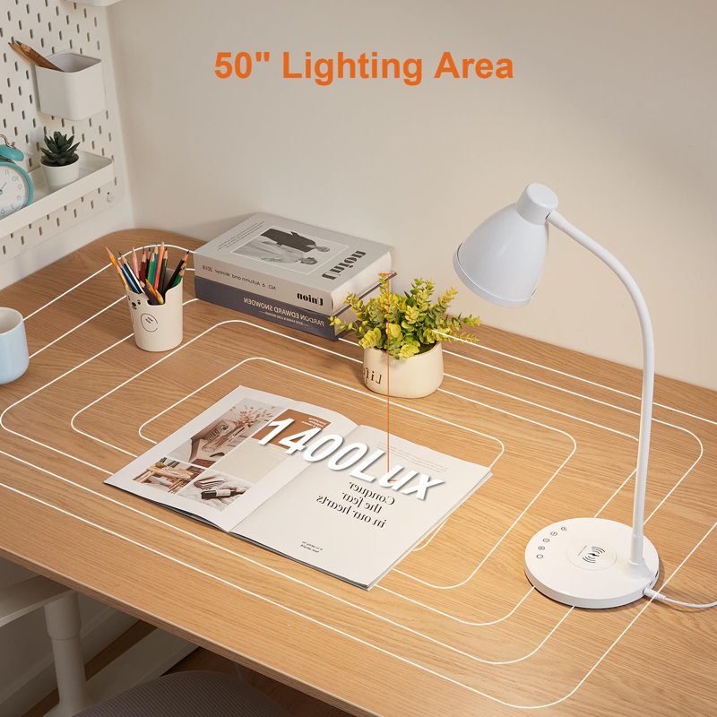 Ileana Iron Desk Lamp, White