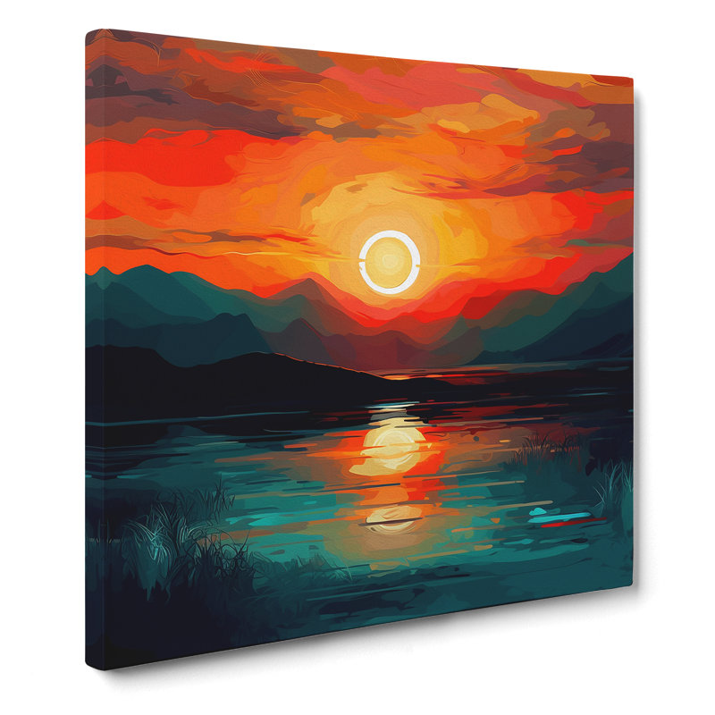 Sunset Digital Art No.1 - Wrapped Canvas, 35cm H x 35cm W x 3cm D