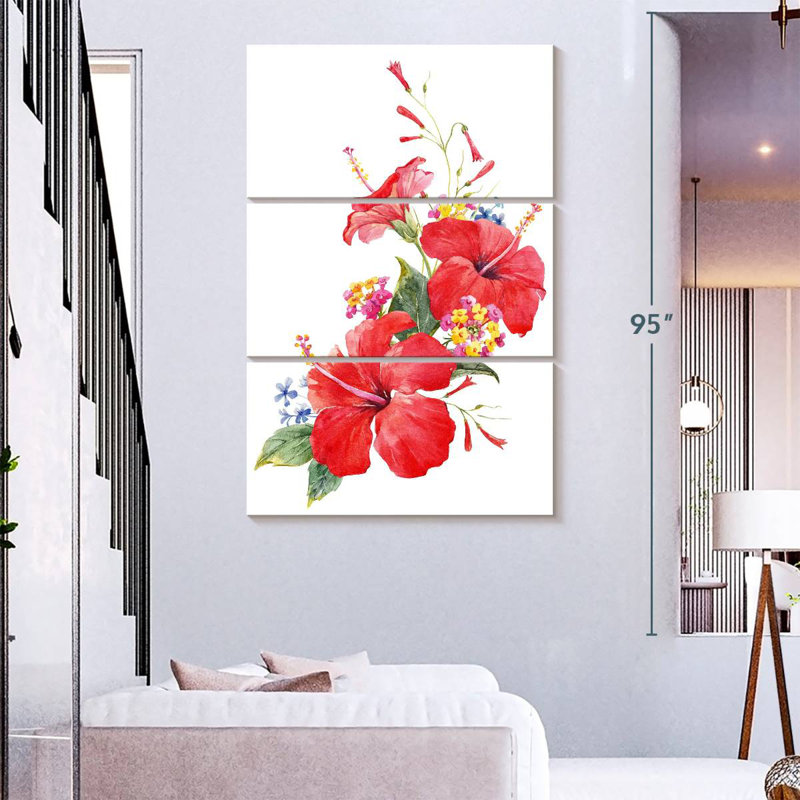 Harnek Exotic Hibiscus, 74" H x 48" W