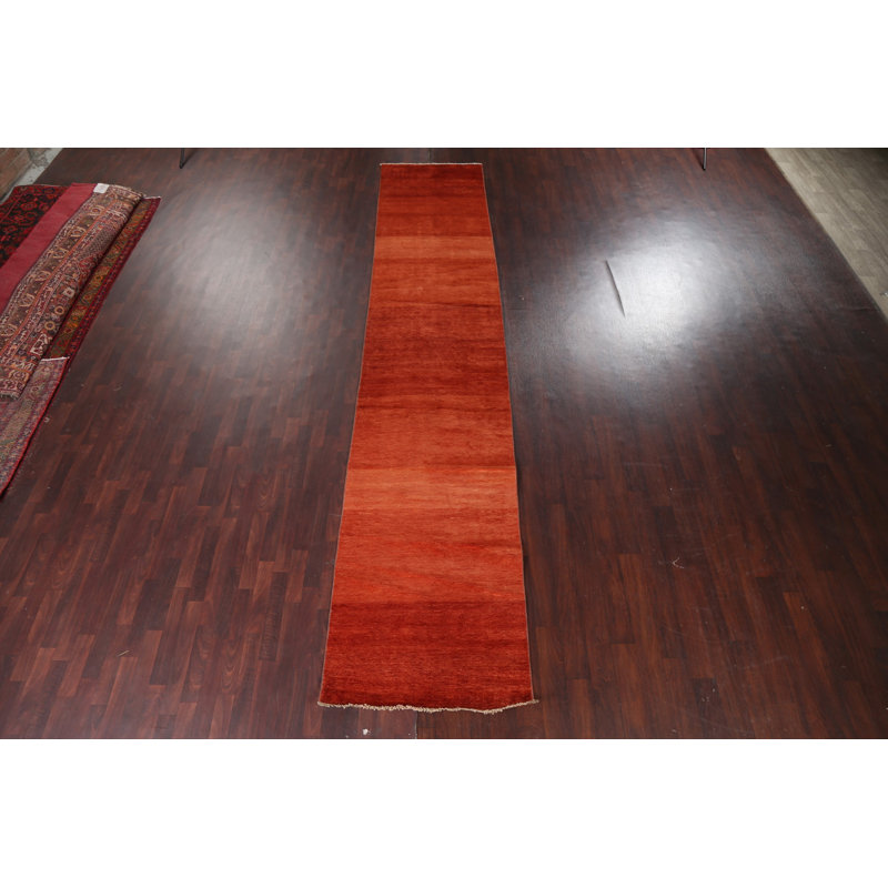 Tapis de couloir oriental moderne en laine Gabbeh Kashkoli noué à la main 3 x 17