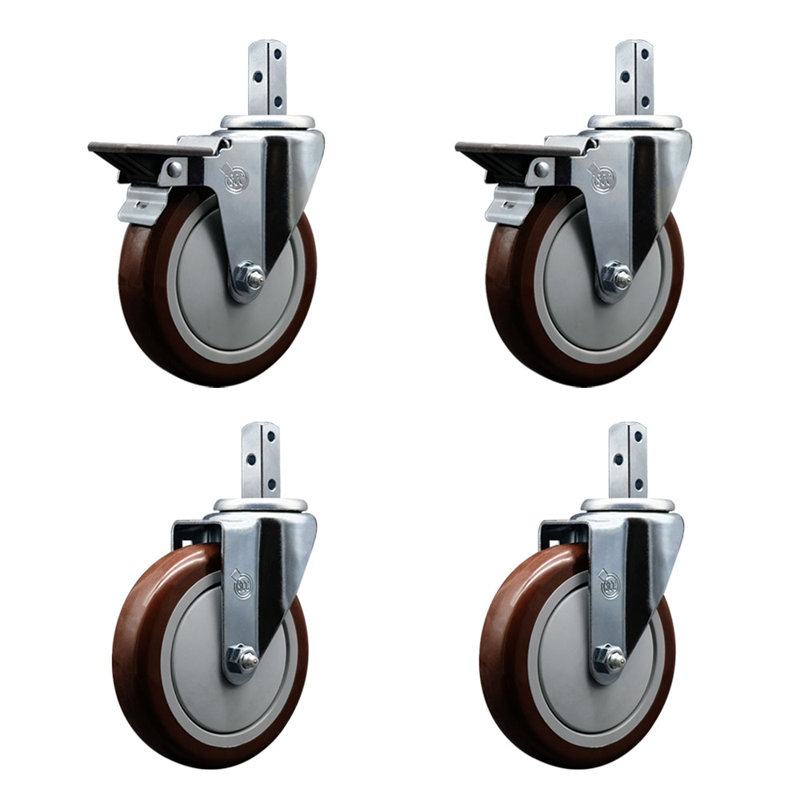 Polyurethane Casters, Maroon