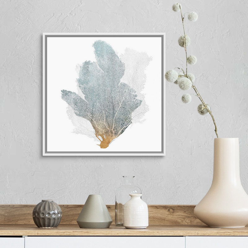" Delicate Coral II " by Isabelle Z Painting Print, 18" H x 18" W x 1.75" D, White Floater Framed Canvas