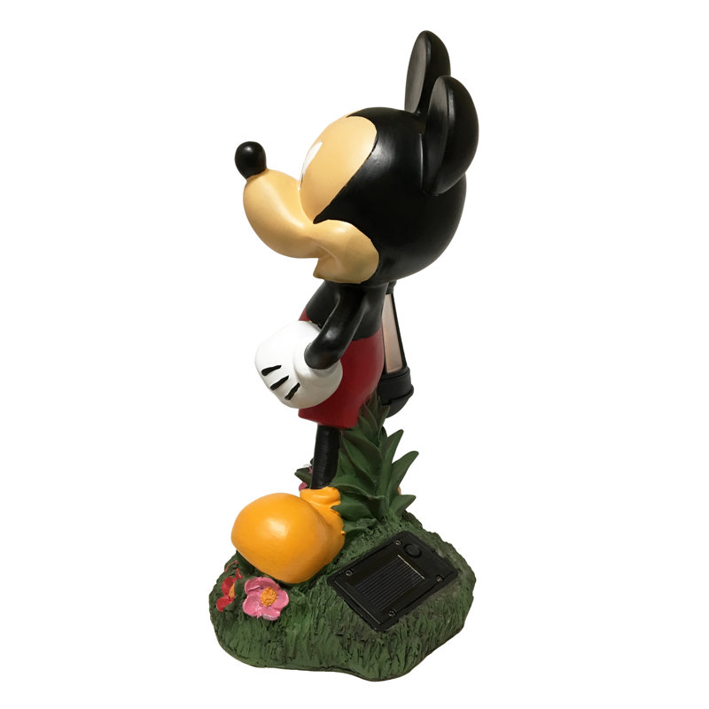 Mickey Mouse Multicolor Resin Solar LED Outdoor Lantern Statue