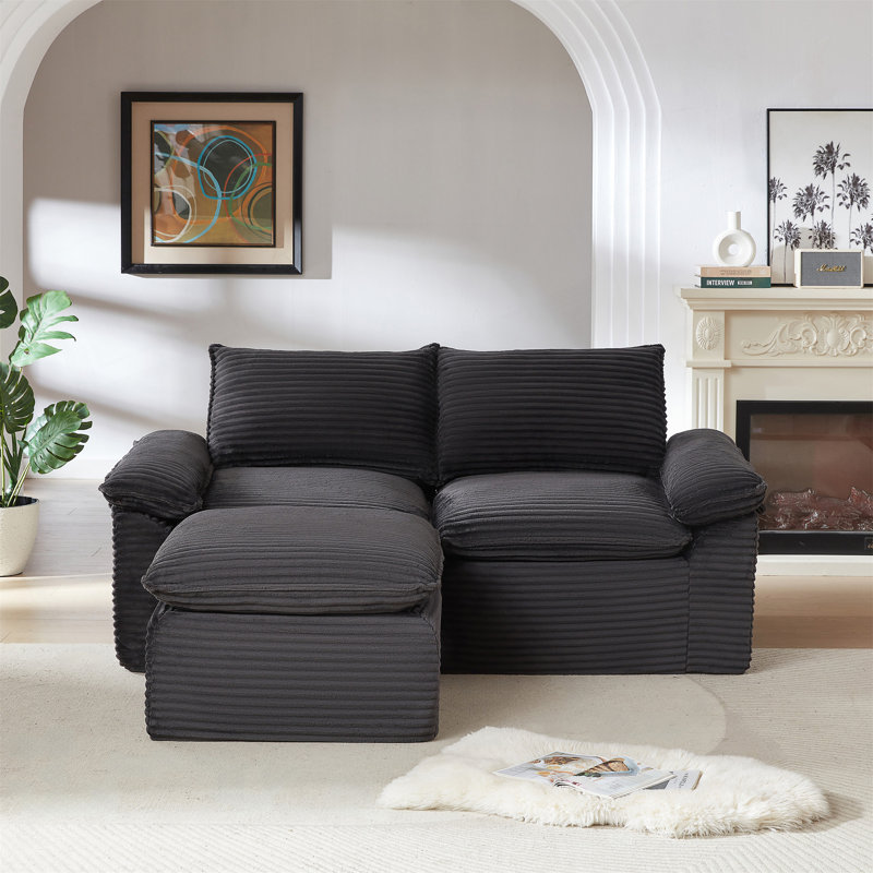 Canapé moderne en velours côtelé avec rembourrage en éponge haute densité pour un confort ultime et une assise modulaire élégante.