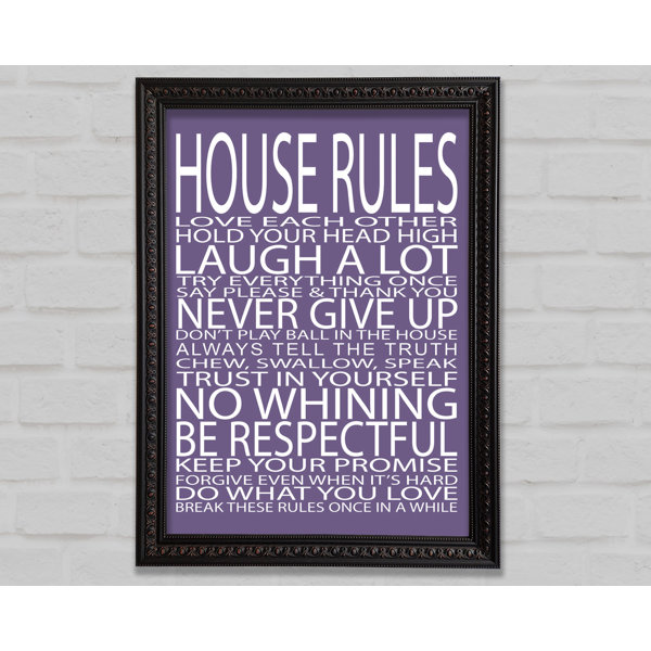 Bright Star Family Quote House Rules Love Each Other Lilac Print Bright Star Family Quote House Rules Love Each Other Lilac Print