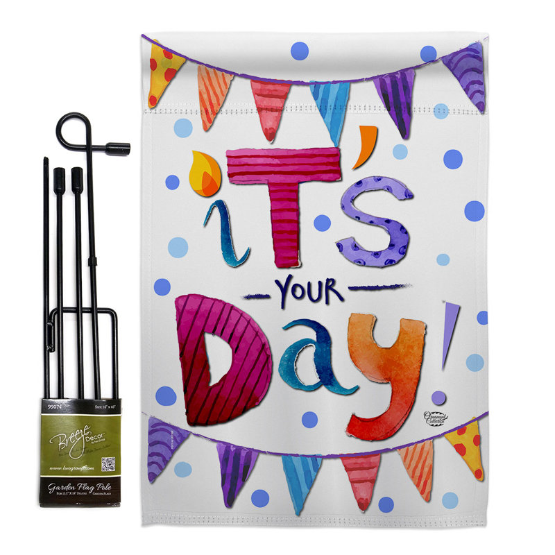 Ensemble de drapeaux en polyester 19 x 13 po It's Your Day