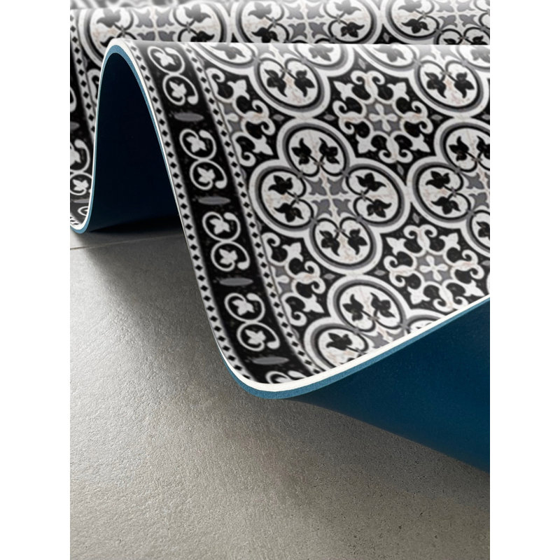 Pinta  Cushioned Kitchen Mat, Black, Rectangle 2' x 4'