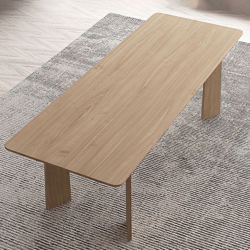 Modern Burlywood Rectangular Solid Wood Dining Table, 55.12