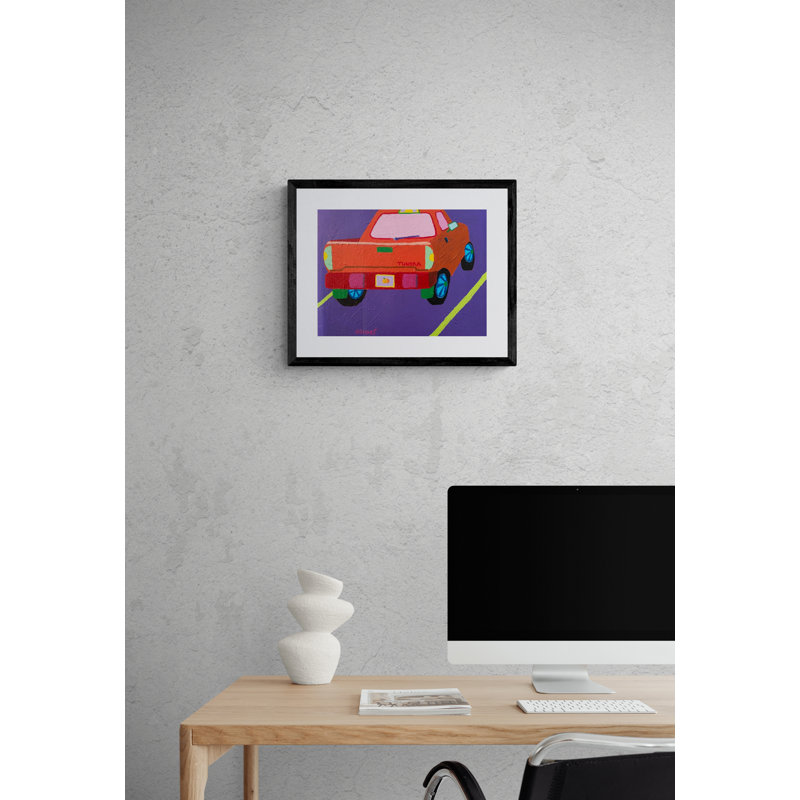 Truck Print by Sue Graef, Black Framed Canvas, 25" H x 33" W