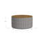 Repose-pieds avec rangement Jena, plateau rond relevable de 30 pouces, rayures grises