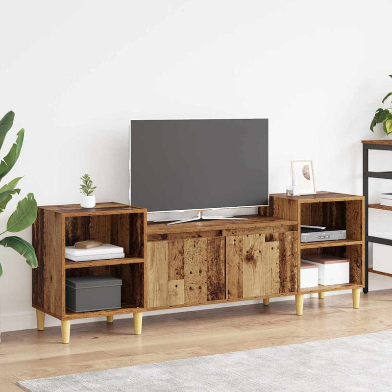 TV Stand, 55cm H x 160cm L x 35cm W, Old Wood