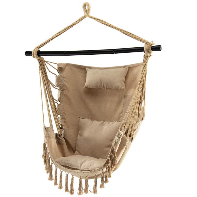 Caterin 1 Person Canvas Chair Hammock, Beige