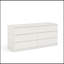 Commode double 6 tiroirs pour le couloir de la chambre à coucher, blanc