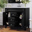 Meuble-lavabo 36 po avec lavabo supérieur, armoire de rangement moderne avec 2 portes à fermeture douce et 2 tiroirs, meuble-lavabo simple-85410790-85410788