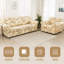 Housse de canapé imprimée pour canapé 3 places, housse extensible haute densité, housse de canapé 4 pièces avec trois housses de coussin séparées (motif fleurs épanouies).