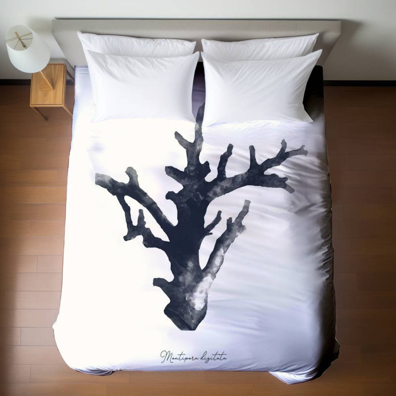 Blue Queen Duvet Cover - Montipora Digitata Marine Decor