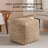 Sfera 16" Light Brown Upholstered Pouf Ottoman-404474607
