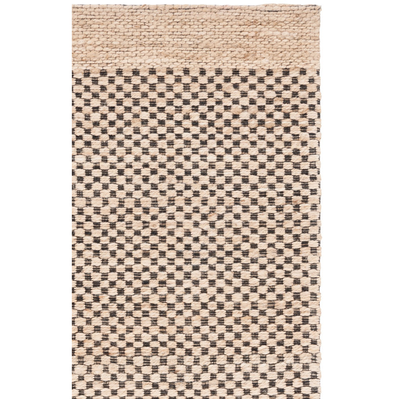 Tapis 675 fibres naturelles beige / noir, Rectangulaire 3 pi x 5 pi