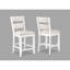 Table de salle à manger rétro 7 pièces à hauteur de comptoir avec table blanche, support à vin, chaises rembourrées et rangement de tiroir - fonctionnelle pour le rangement rectangulaire à finition d'espace