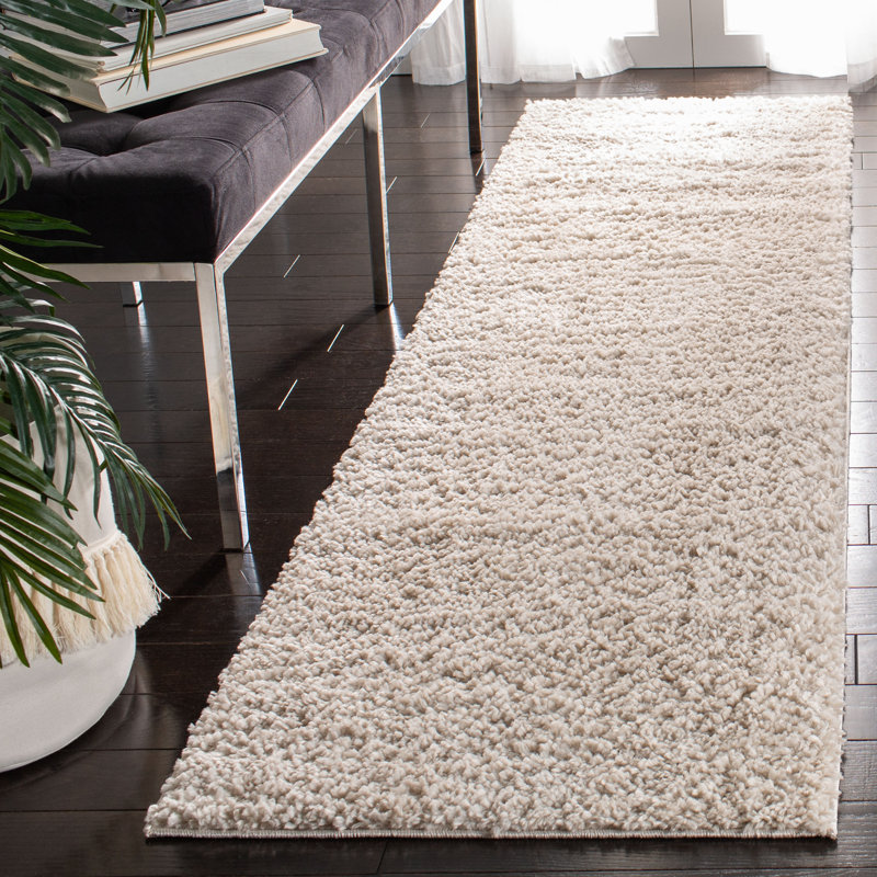 Peake Solid Colour Area Rug, Runner 69 x 244 cm, Beige