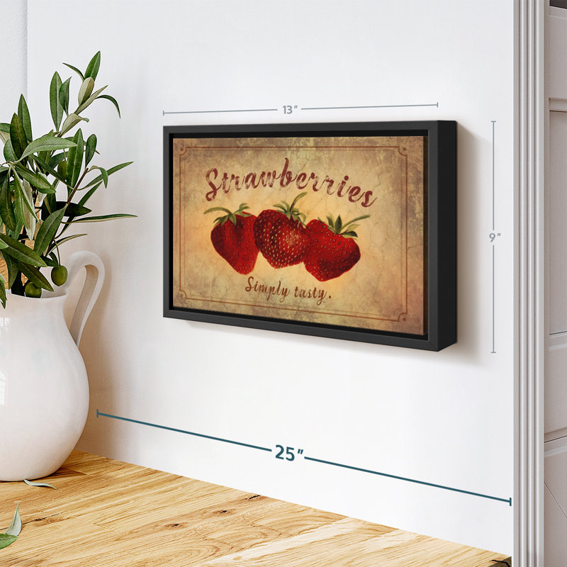 «Tasty Strawberries Wall Art», H 9 po x l 13 po