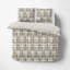 Ensemble de housse de couette et taie décorative réversible 100% coton certifié GOTS, blanc / brun-26851566