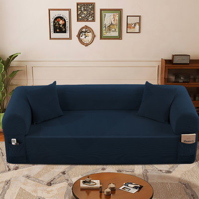 Canapé Blue Spring avec tissu, oreillers et rangement de haute qualité - équipé de ressorts ensachés et de mousse haute densité, idéal pour les salons, les appartements et les studios