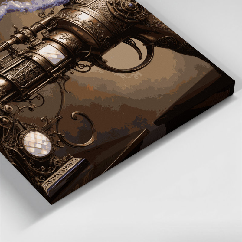 Art mural sur toile brune de l'époque victorienne Sci Fi, H 11 po x l 14 po