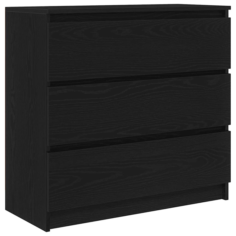 Sideboard 80X35x76 Cm Engineered Wood, Black Oak