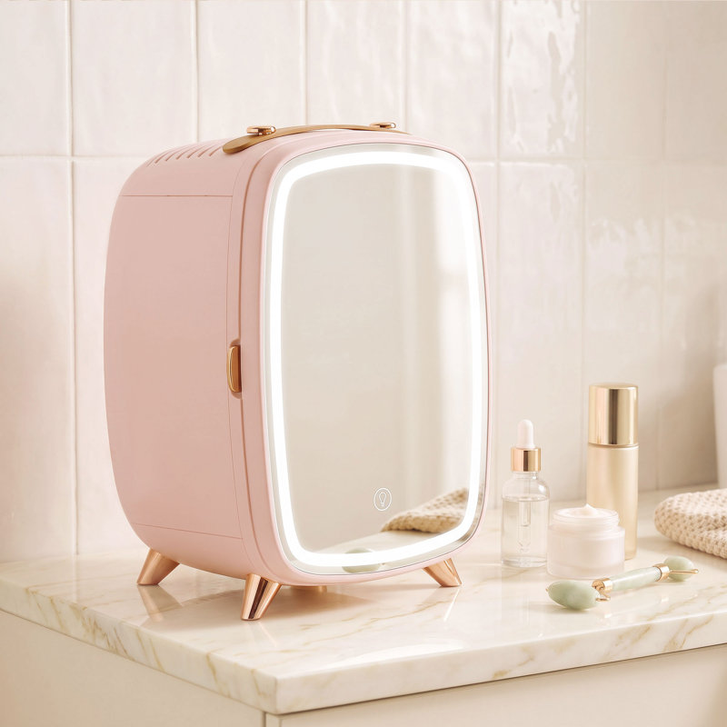 HOMCOM Mini Fridge, Pink