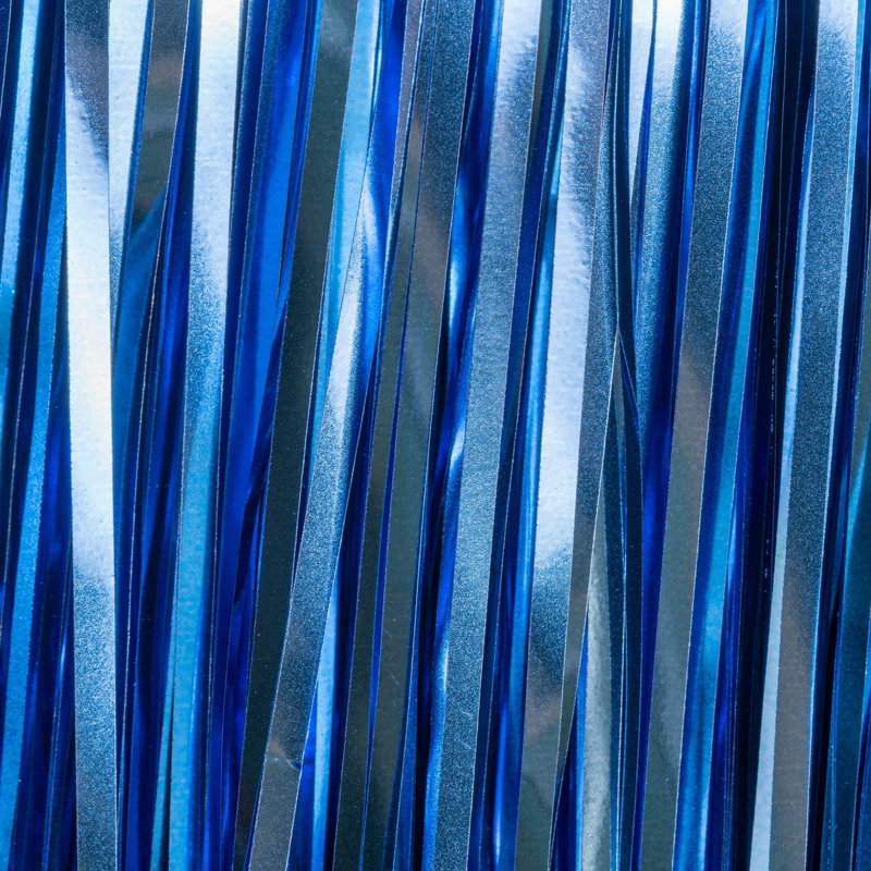 Vickerman 10' x 12" Tinsel Icicle Curtain 4/Pack, Blue