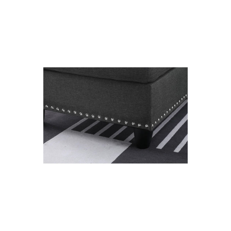 Console de porte-gobelets - Canapé d'angle gris anthracite