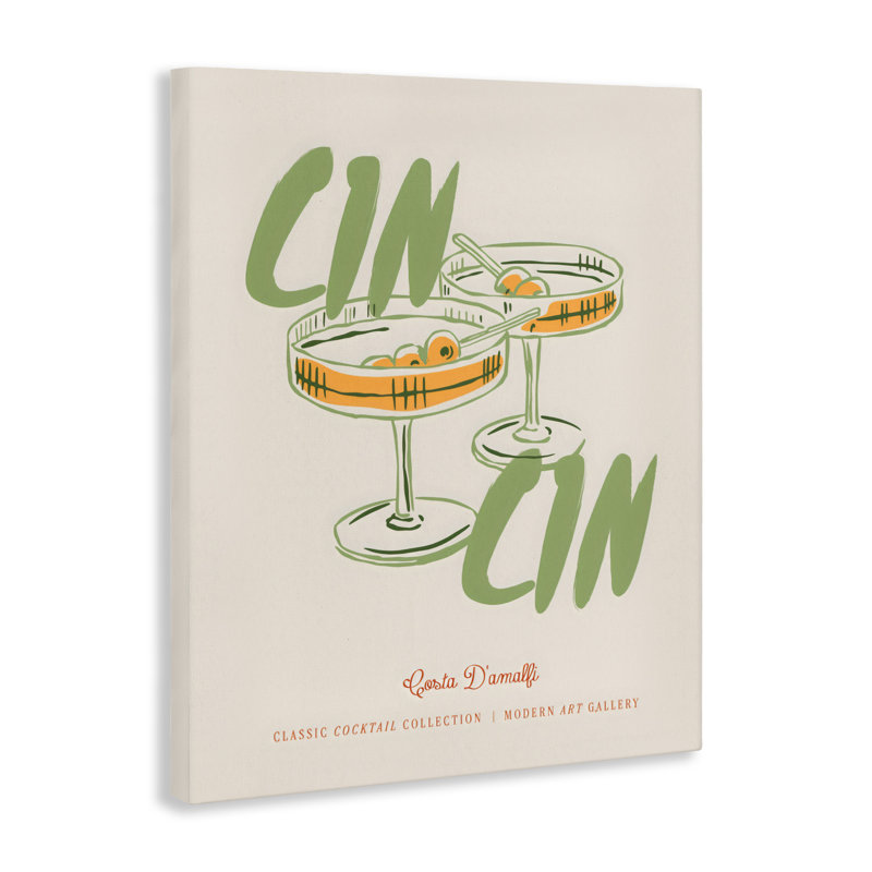 Toile de cocktail Cin Cin Amalfi, design par The Prints Vibe, 20 x 16