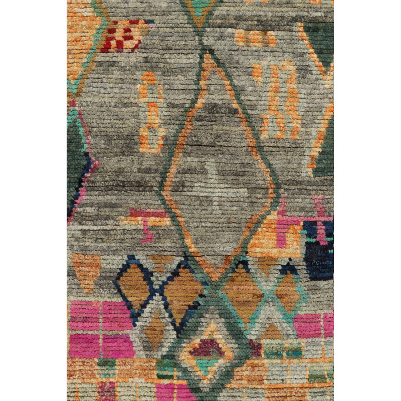 Moroccan Hand Knotted Area Rug, Rectangle 8' x 10'