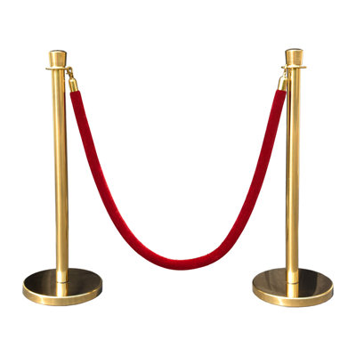 VIP Crowd Control Rope Stanchion (2 Gold Taper Top/Flat Base + 6' Rope)