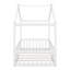 Structure de lit simple en bois avec clôture, idéale pour les enfants et les adolescents, combinant la conception d'une maisonnette et un espace de couchage confortable-456351836-456351839