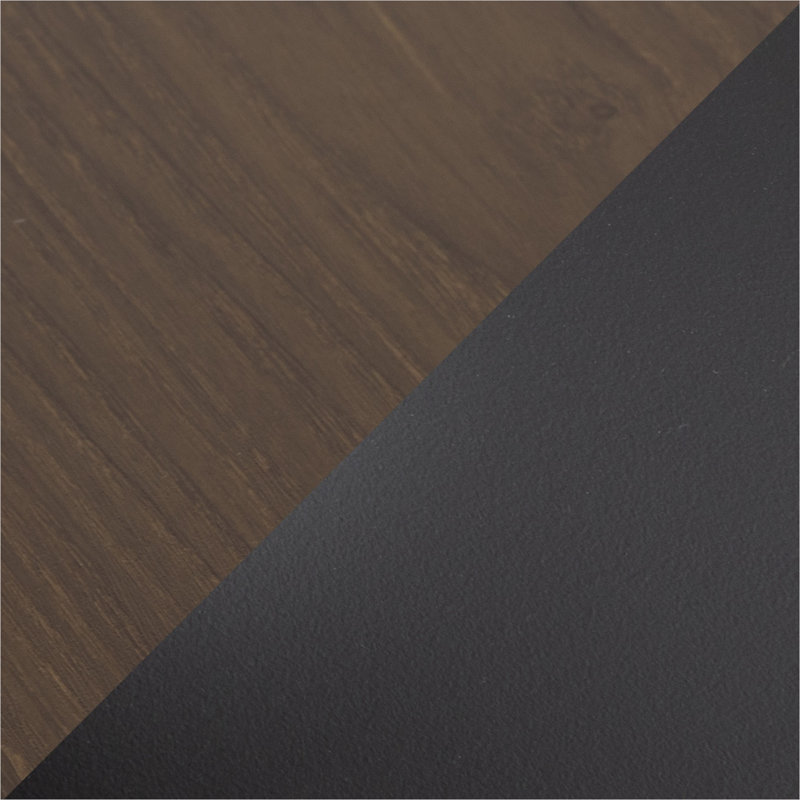 Table de bar ronde à hauteur réglable avec plateau en bois massif brun chaud et base en acier noir