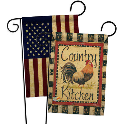 Mélange de polyester à 2 côtés 19 x 13 po country nettoie drapeau de jardin