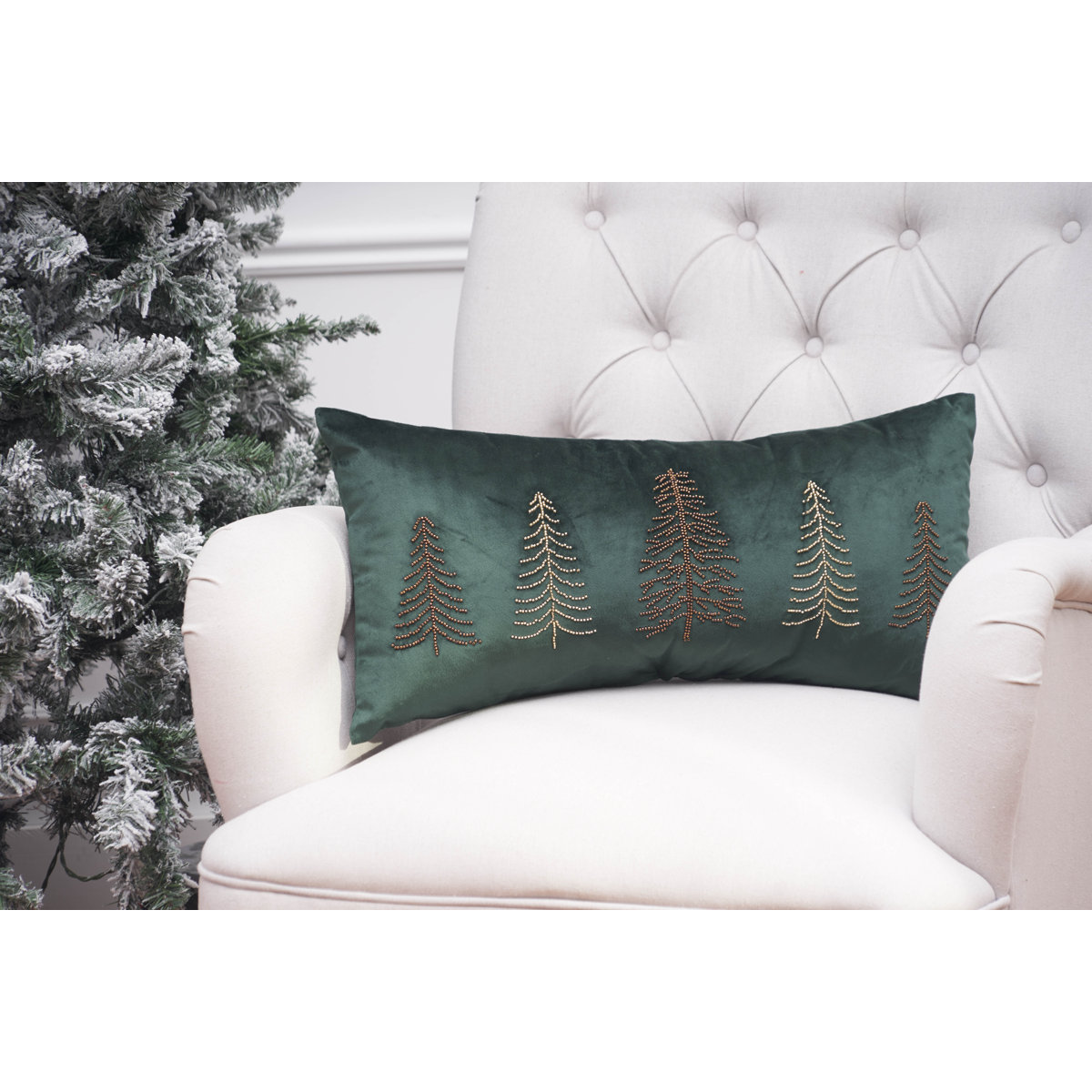 C&F Home Beaded Tree Throw Pillow - Thumbnail 2