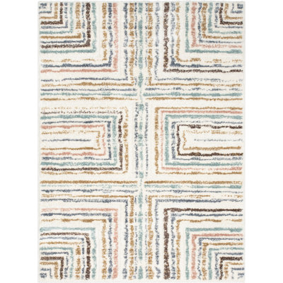 Delia Geometric Synthetic Area Rug